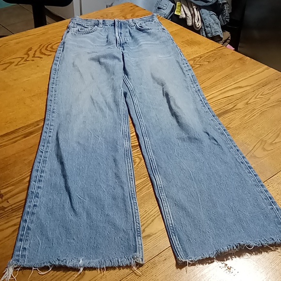 Zara Denim - ZARA Jeans Womens 2 Flare Flared Blue Denim Pants Casual Work Spring Summer